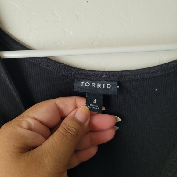 Torrid Midi Studio Knit Ruched Front Dress - Picture 3 of 8